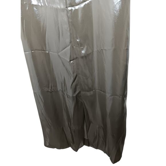 New Banana Republic Metallic Silver Maxi Slip Dress M | Scoop Neck Sleeveless - Picture 9 of 15